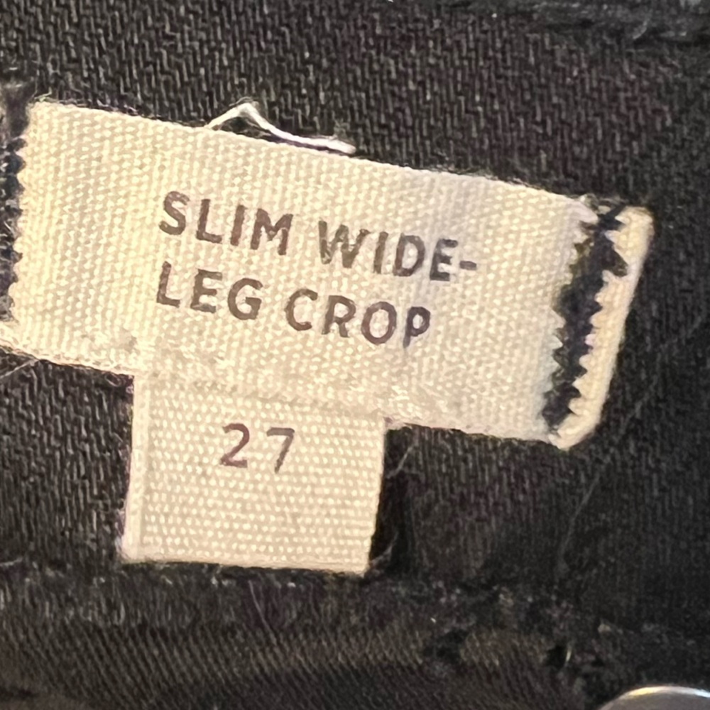 Madewell Slim Wide Leg Crop Jeans Black Size 27 - Picture 4 of 4